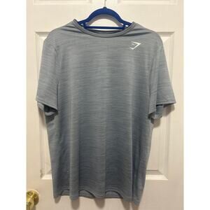 Gymshark Men's Blue Arrival Athletic Performance T-Shirt Large